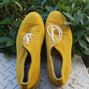 Calvin Klein Leather Yellow Mustard Loafers 9.5